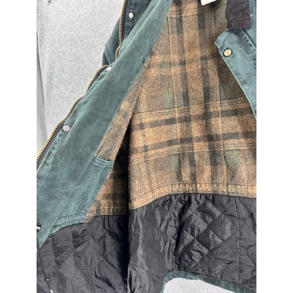 Vintage 90s Carhartt Blanket Lined Green Chore Barn Coat Ext Size 4XL Made USA - Picture 8 of 10